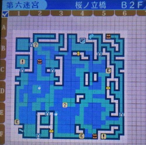 第六迷宮「桜の立橋 B2F」のマップ