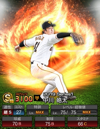 中川 皓太(S/2019シリーズ1) 評価