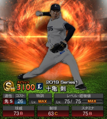 十亀 剣(S/2019シリーズ1) 評価